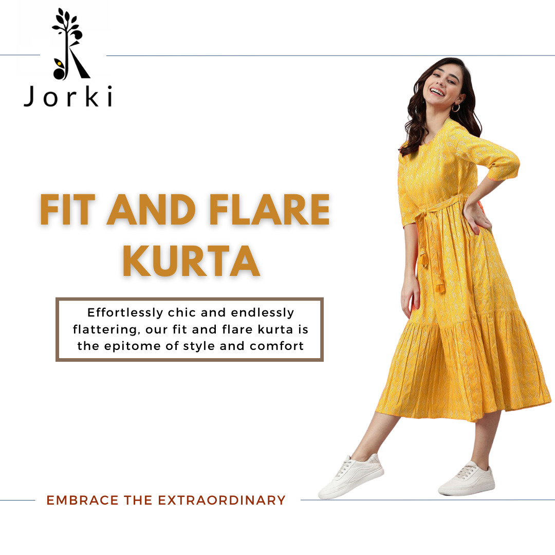Jorki s Fit and Flare Kurta Yellow