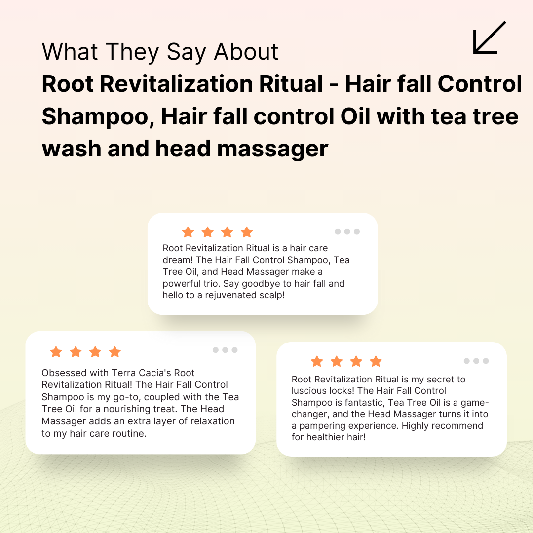 Root Revitalization Ritual - Hair fall Control Shampoo, Hair fall control Oil with tea tree wash and head massager