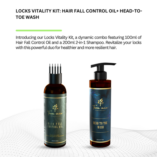 Locks Vitality Kit: Hair Fall Control Oil+ head-to-toe wash