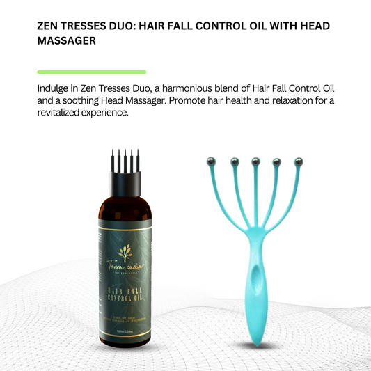 Zen Tresses Duo: Hair Fall Control Oil with Head Massager